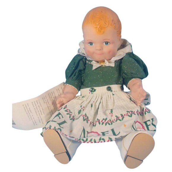 Daisy Kingdom Doll “Daisy Baby”Dimples 1991 Blonde 12" Noel Christmas Dress TAGS - Picture 10 of 11